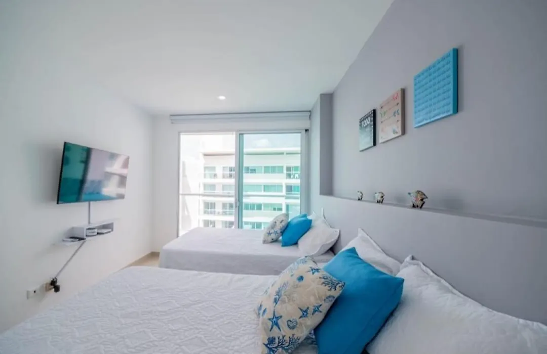 2Mu-7 Apartamento De 2 Alcobas Frente Al Mar Con Aire Acondicionado Widfi Y Piscina-1