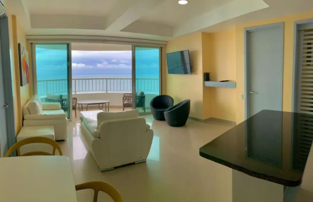 2P1-32 Seafront Apartment With Air Conditioning And Pool-1