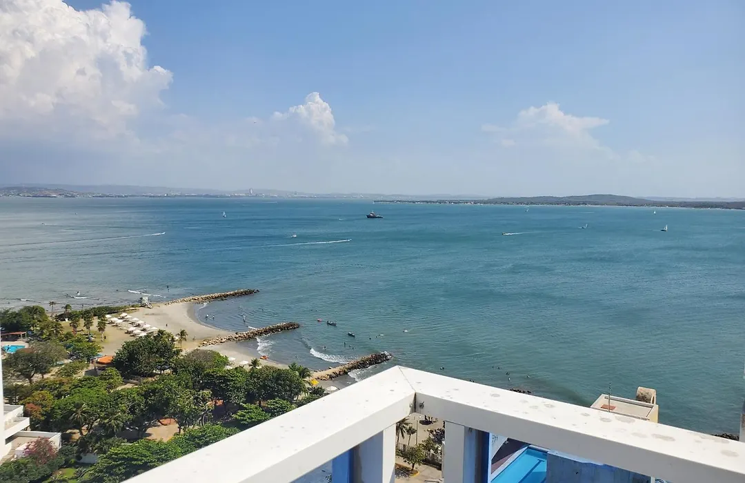 Apartamento Con Vista Al Mar, A Una Cuadra De La Playa. Piso 16-1