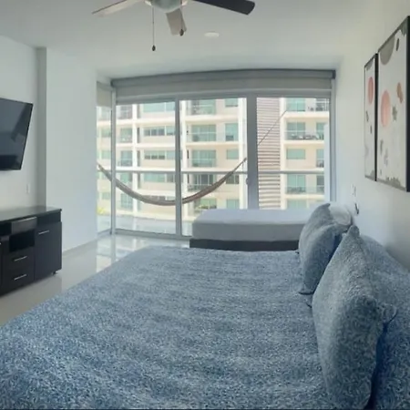 2Mu-09 Apartamento De 2 Alcobas Frente Al Mar Con Aire Acondicionado Wifi Y Piscina-3