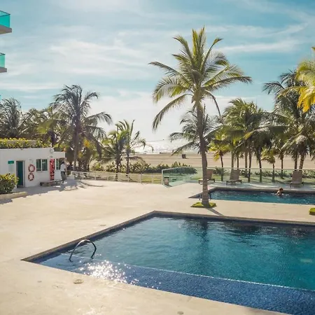 2M9-4 Apartamento De 2 Alcobas Frente Al Mar Con Gimnasio Piscina Y Jacuzzi-3