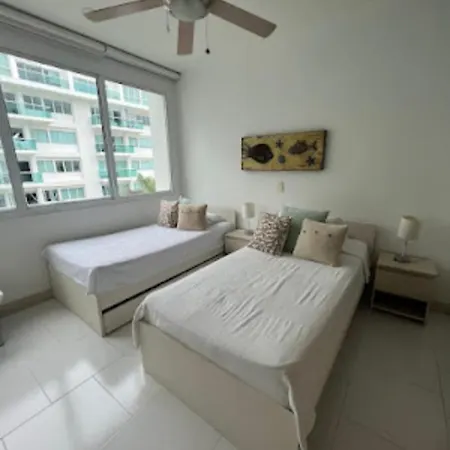 2M9-4 Apartamento De 2 Alcobas Frente Al Mar Con Gimnasio Piscina Y Jacuzzi-2